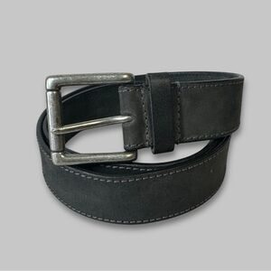 Modern Men's Rustic Genuine Black Leather Belt Size 34